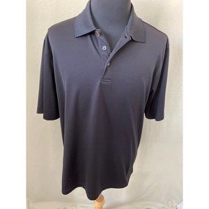 Tommy Armour Black Stripe Embossed Short Sleeve Golf Polo, Size XL